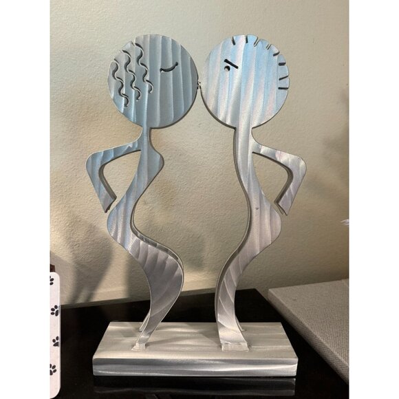 Kiss Table Sculpture 15" Fred Garbotz Construction: Marine Grade Aluminum - Picture 3 of 4